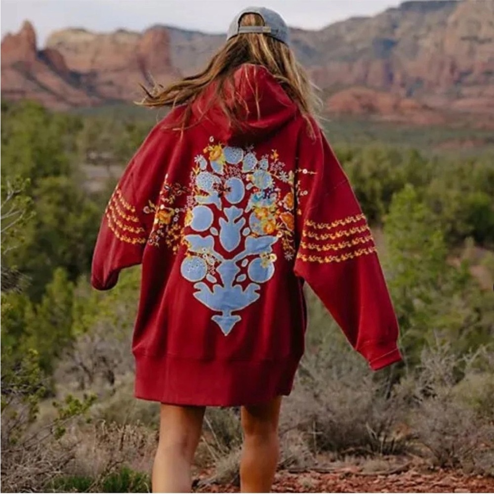 Free People At My Best Embroidered Hoodie